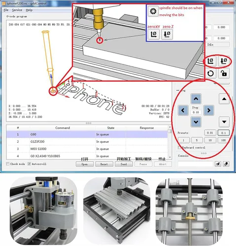 Vista 3 de RATTMMOTOR CNC1610-PRO 3 ejes GRBL Control DIY Mini CNC Router Machine Kit CNC grabado fresadora para cortar madera plástico acrílico PVC PCB