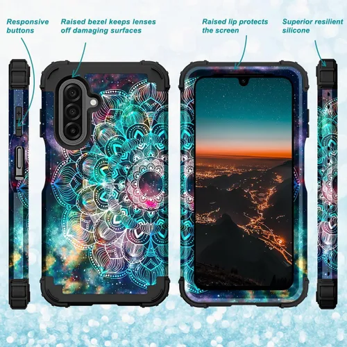 Vista 101 de Hocase Funda para Galaxy A13 5G, resistente a prueba de golpes, protección de goma de silicona suave, funda protectora híbrida de plástico duro