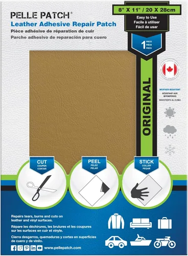 Vista 89 de Pelle Patch - Parche de reparación de cuero y vinilo - 25 colores disponibles - Original 4x60 - Beige