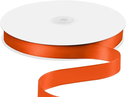 Cinta de satén de 5/8" x 100 yardas - Cinta de seda naranja otoñal con carrete - Ideal para envolver regalos, ramos florales, manualidades,