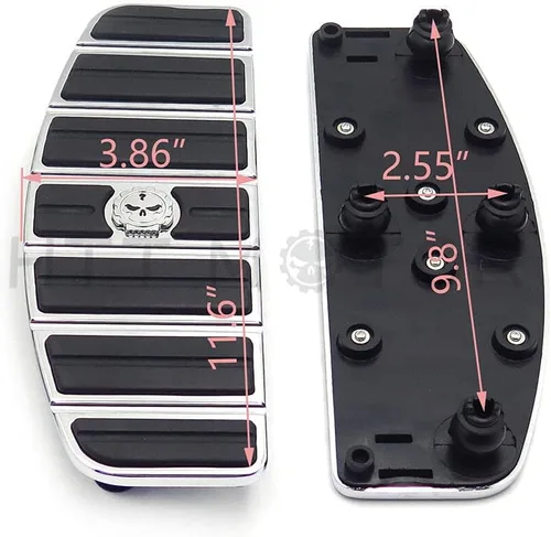 Vista 6 de XKH - Kit de inserción de estribo para motocicleta con calavera cromada, forma tradicional en D, compatible con TOURING FLHT FLT FLTR FLHR FLHS