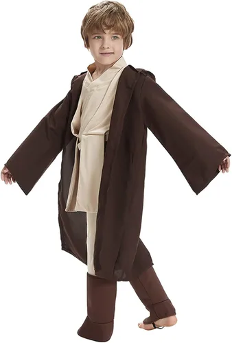 Vista 4 de KDVOG Disfraz de caballero tipo túnica con capucha, pantalones y cinturón para disfraz, disfraz de cosplay para Halloween