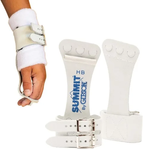 Vista 9 de Gibson Athletic Summit High Bar Gymnastic Grips for Boys, Durable Leather Grip for Secure Grip, Hand Grips for Early Competitor Gymnasts, Gymnastics