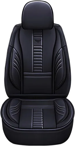 Vista 22 de Fundas de asiento delantero para Cadillac Escalade 2008-2025, protección de banco frontal 3D compatible con bolsa de aire lateral, línea negra