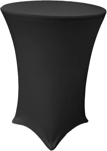 LA Linen Mantel elástico ajustable de elastano para cóctel, 36 pulgadas, color negro