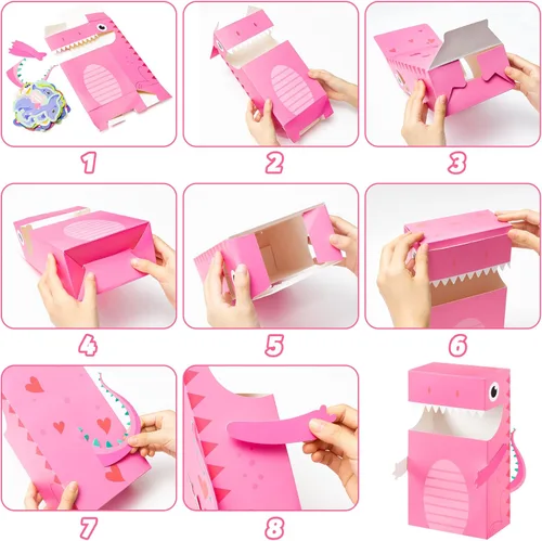 Vista 12 de H1vojoxo 40 cajas de dinosaurios para el día de San Valentín para niños, tarjetas del día de San Valentín y buzón para intercambio de clases