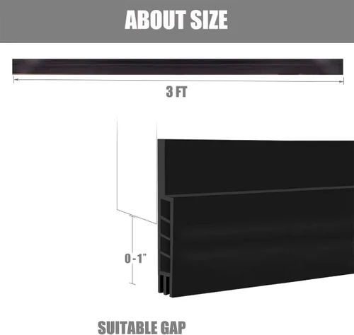 Vista 2 de Suptikes Paquete de 2 Topes de Corriente de Aire para Puerta, Barrido de Puerta para Puertas Exteriores e Interiores, Sello Inferior de Puerta