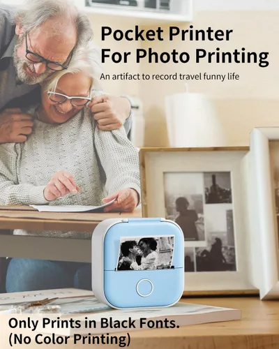 Vista 7 de Ponek Impresora de Pegatinas Mini Print Pods - Mini Impresora de Pegatinas T02 Fabricante de Calcomanías, Máquina de Bolsillo con 1 Rollo de Papel