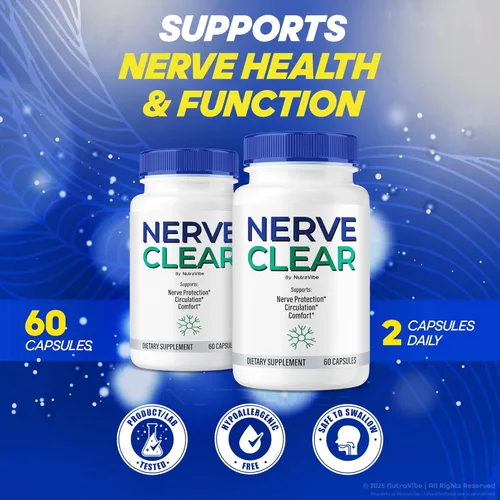 Vista 3 de (5 Pack) Nerve Clear – Complete Nerve Health Support Supplement Healthy Nerve Function & Comfort Natural Neuropathy NerveClear Pills for