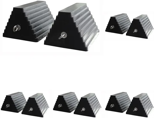 Vista 6 de MAXXHAUL 70073 Calzo de rueda resistente de goma sólida con cáncamo (Paquete de 2)