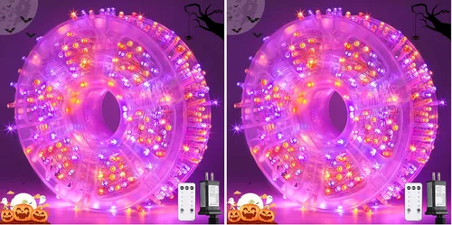 Vista 34 de JMEXSUSS Tira de 200 luces LED rosas para decoración de dormitorio, de cuento de hadas, enchufables, cable transparente, de Navidad