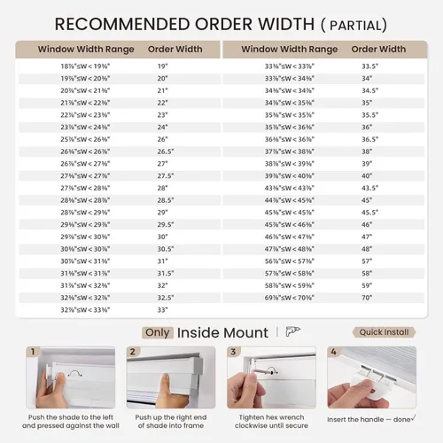 Vista 3 de Grandekor Persianas celulares inalámbricas sin taladro, sin herramientas, opacas, persianas de panal para ventanas interiores, protección UV