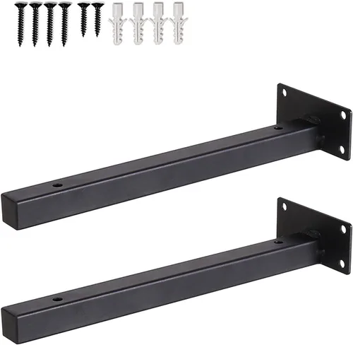 Soporte de estante industrial, soportes de pared retro, soportes ocultos para estantes flotantes, soportes multifuncionales de hierro para