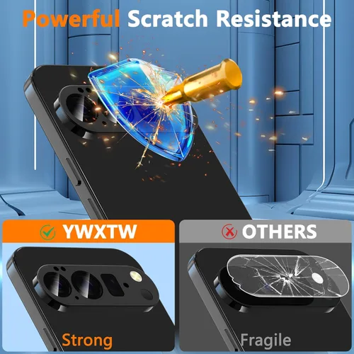 Vista 3 de YWXTW Protector de pantalla de lente de cámara para Google Pixel 10 Pro XL (no para 10 Pro), recortes precisos de metal de alta definición, vidrio