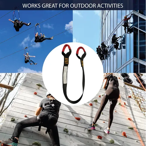 Vista 7 de ProGrip - Cordón de seguridad con cremallera y trabillas para engranajes, 2 pies, 23 kN, color negro