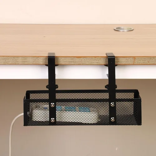 Vista 7 de Under Desk Cable Organizer Tray, Space Saving Drillless Organizer – Under Table Cable Organizer For Family, Friends, Adults, Home, Office, Study