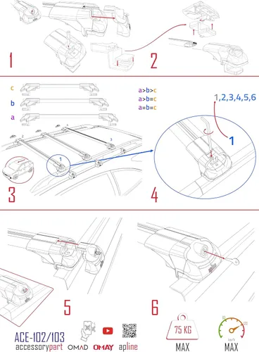 Vista 9 de Compatible con Nissan NP300 (D23) 2015-2021 ACE-1 Barra transversal de aluminio gris 3 barras