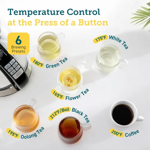 Vista 2 de COSORI - Hervidor eléctrico con control de temperatura de 1.7L, tetera eléctrica y caldera de agua caliente con mantenimiento de calor de 60