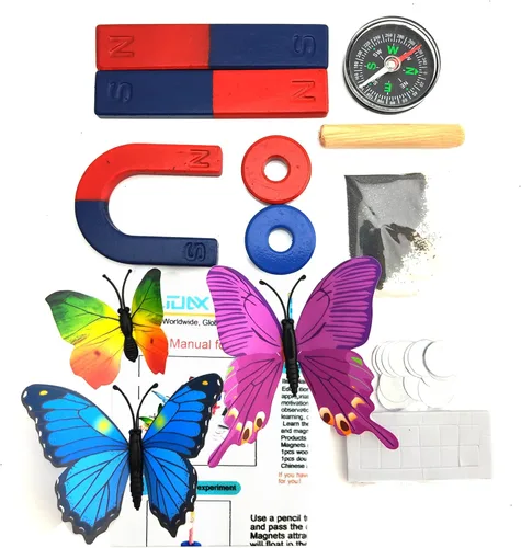 Vista 2 de EUDAX Kit de imanes de ciencia de física para herramientas de experimento de ciencia educativa Icluyendo barra/anillo/herradura/brújula