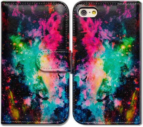 Vista 11 de Bcov Bcov - Funda para iPod Touch 7/iPod Touch 6, diseño de libélula colorida funda de piel con tapa y función atril para iPod Touch 7/6/5