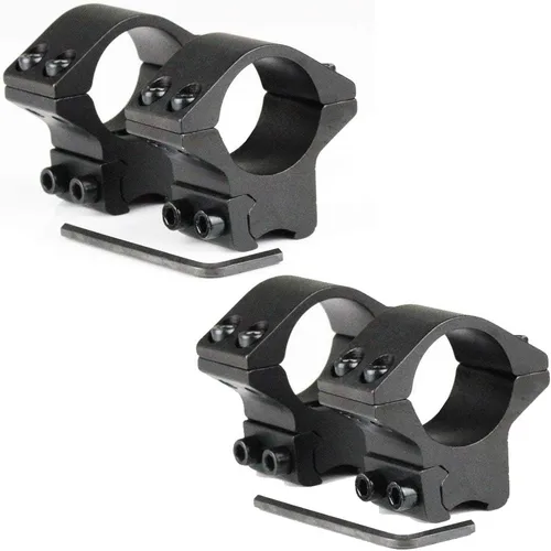 Vista 4 de 360 Tactical 2 anillos de alcance de rifle de perfil medio y bajo de 1 pulgada para anillos ópticos de riel de cola de milano de 0.433 in