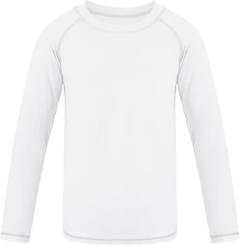 Auranso Camiseta de natación de manga larga con protección solar UPF 50+ para niños, de secado rápido