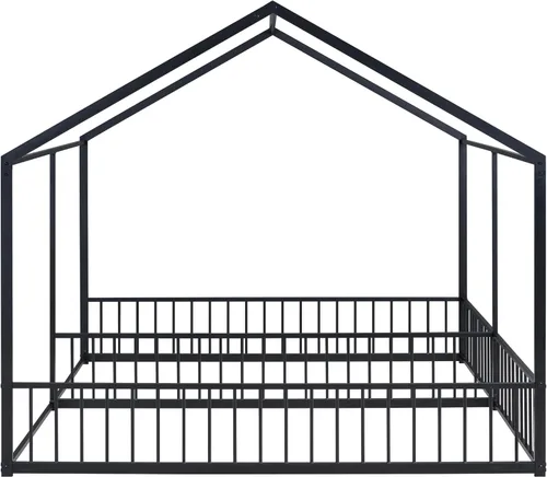 Vista 6 de Harper & Bright Designs Cama de metal individual para niños, marco de camas dobles individuales, cama de suelo Monressori tamaño individual