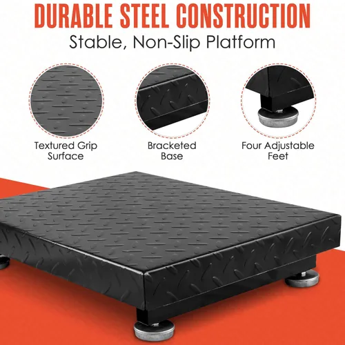 Vista 7 de Houseables Báscula industrial, báscula de plataforma, 600 libras, grande, máquina de peso para equipaje, envío, paquetes, piso, comercial