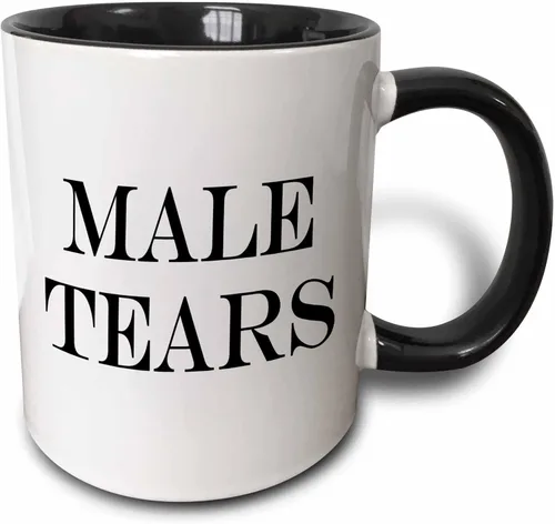 3dRose Male Tears - Taza de dos tonos, 1 unidad (paquete de 1), color negro