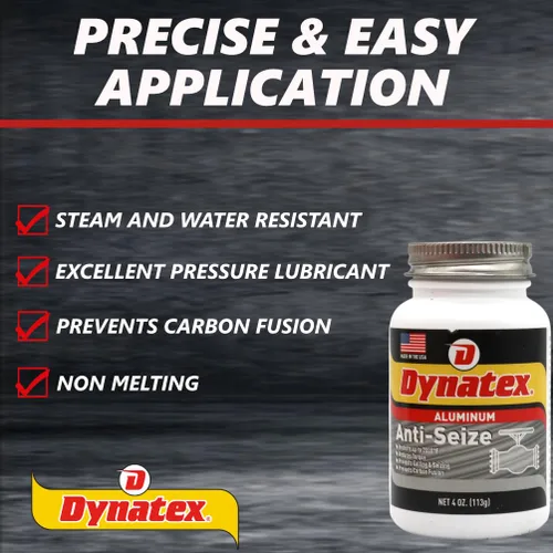 Vista 8 de Dynatex 49550 Pasta de aluminio industrial antiagarrotamiento y lubricante, botella superior de cepillo de 4 onzas, -60 a 2000 grados F, gris