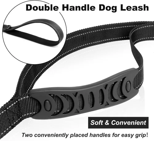 Vista 5 de laqibak - Correa resistente para perro, correa reflectante de doble cara para perro, doble capa gruesa, diseño de mosquetón de seguridad