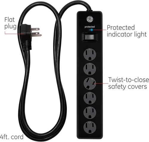 Vista 27 de GE Protector SurGE de 6 tomas, cable de extensión de 15 pies