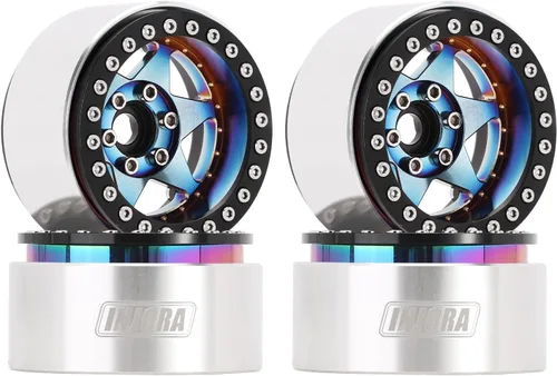 Vista 8 de INJORA Rin Beadlock de 1.9 pulgadas, rueda de plato profundo de latón súper pesado y aluminio de 5.04 oz para 1/10 RC Crawler SCX10 TRX4 VS4-10 Gen8