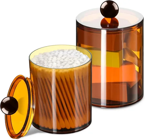 Vista 9 de XIPENGKEJI Paquete de 2 Portadores de Qtip, Juego de Frascos de Boticario, Frascos de Baño con Tapas para Hisopos de Algodón, Bolas, Almohadillas
