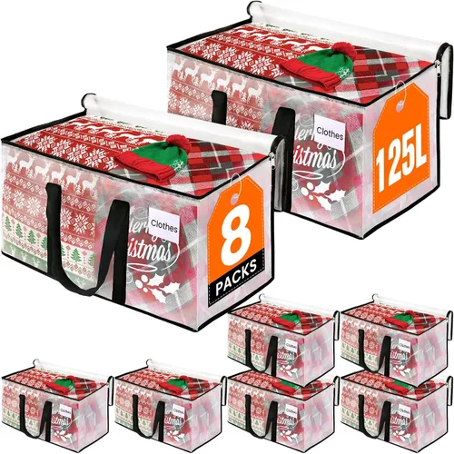 Vista 18 de RoomHacks Bolsas de mudanza transparentes extragrandes y resistentes, con asa reforzada y doble cremallera, bolsas de almacenamiento alternativas a