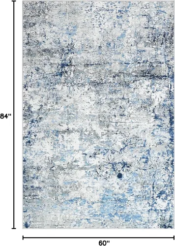 Vista 2 de Alfombras de área de 5 x 7 pies para sala de estar, con parte trasera antideslizante, lavable, resistente a las manchas, alfombra ultrafina y grande