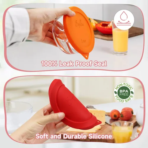 Vista 5 de Sophico - Tapas redondas de silicona para recipiente de almacenamiento de 2 tazas, reemplazo para Pyrex 7200-PC y cuencos de vidrio Anchor Hocking
