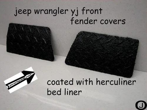 Vista 2 de Se adapta a las cubiertas de guardabarros delanteros con placa de diamante negro JEEEP YJ
