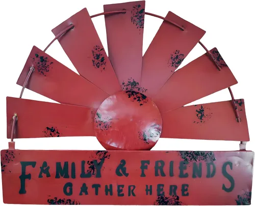 Vista 10 de Fleecy day Decoración de pared de molino de viento, decoración de pared de cocina de metal rústico, decoración de pared colgante de granja