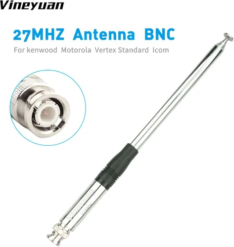 Vista 4 de 130cm/51.18inch 27MHz BNC Conector Macho Antena de Radio 27Mhz CB Radio Antena Larga