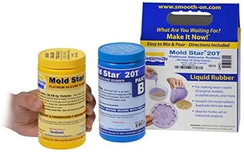 Vista 3 de Mold Star 20T - 1A:1B Mezcla por volumen de goma de silicona platino translúcida - Unidad de pinta