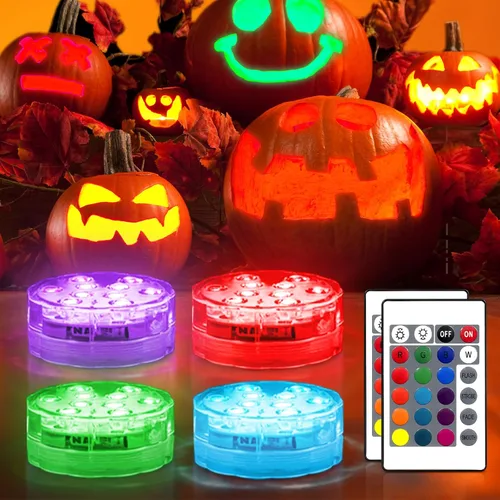 Vista 11 de Luces de calabaza para interior, 16 colores que cambian de Jack O Lantern, luces de linterna de JackoLantern a batería para calabazas al aire libre