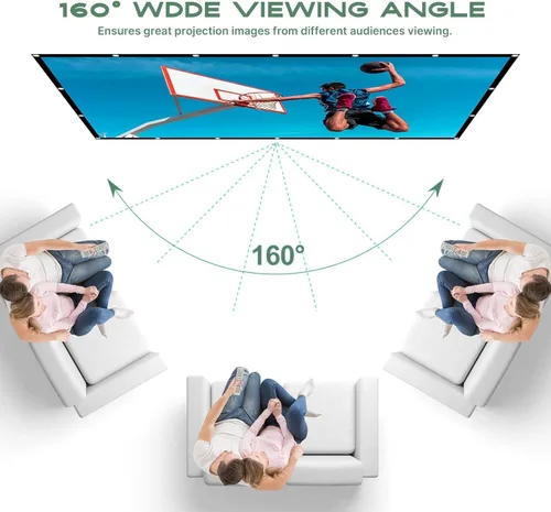 Vista 3 de AAJK Pantalla de Proyector de 120 pulgadas, Pantalla de Proyector Lavable 16:9 Plegable Anti-Arrugas Portátil Pantalla de Películas de Proyector