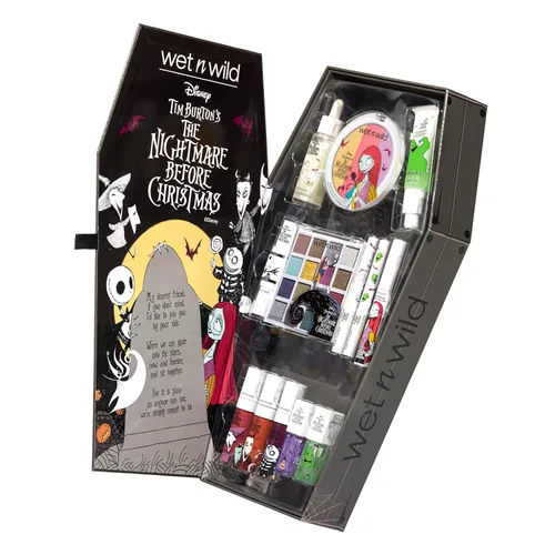Vista 5 de wet n wild Disney Edición limitada de la Noche antes de Navidad Caja PR - Set de coleccionista en forma de ataúd con maquillaje de ojos, cara