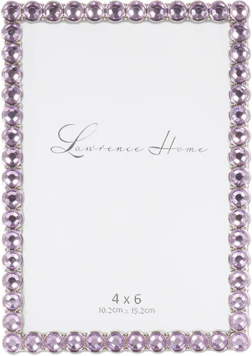 Vista 14 de Marco doble brillante de metal plateado 4x4 - Lila brillante