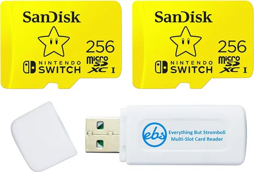 SanDisk - Tarjeta de memoria MicroSD de 256 GB (2 unidades) para Nintendo Switch OLED (SDSQXAO-256G-GNCZN) U3, clase 10, paquete UHD 4K con (1)