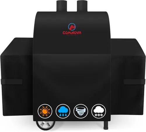 Vista 18 de Comnova Cubierta de Parrilla para Char Griller de 3 Quemadores de Combustible Dual – Cubierta de Ahumador 600D para Char Griller, Cubierta