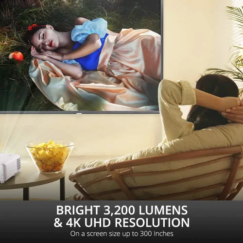 Vista 2 de ViewSonic Proyector PX701-4K UHD 4K con 3200 lúmenes, 240Hz, 4.2ms, HDR, Keystone automático, HDMI dual para cine en casa