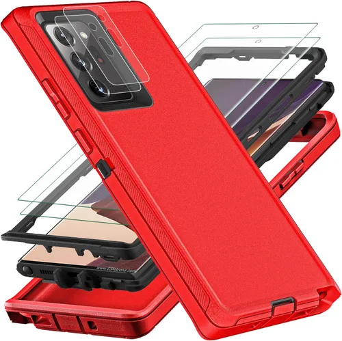 Vista 10 de YKHJKLEC Funda para Samsung Galaxy Note 20 Ultra, con 2 piezas [protector de pantalla de TPU flexible autorreparable y protector de lente de cámara]