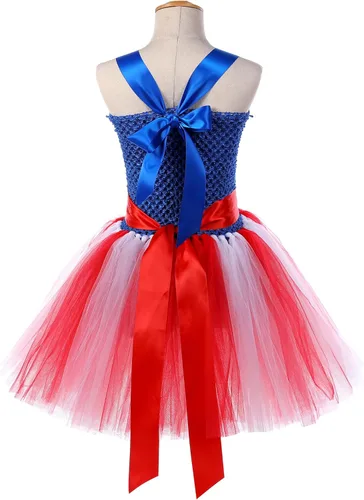 Vista 3 de Tutu Dreams 4 de julio, tutú, vestido de unicornio con diadema de estrellas, tutú, independencia, vacaciones nacionales
